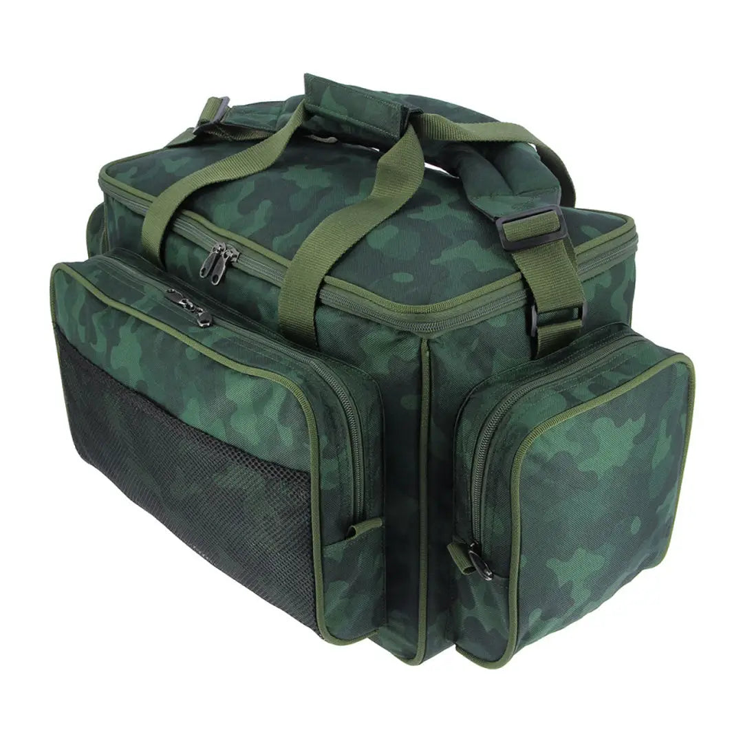 Camouflage-patterned NGT Insulated 4 Compartment Carryall with pockets and straps