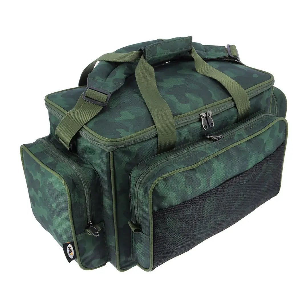 Camouflage-patterned NGT Insulated 4 Compartment Carryall with versatile straps