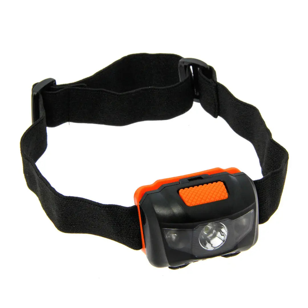 NGT LED Cree Headlamp with black strap and bright orange power button