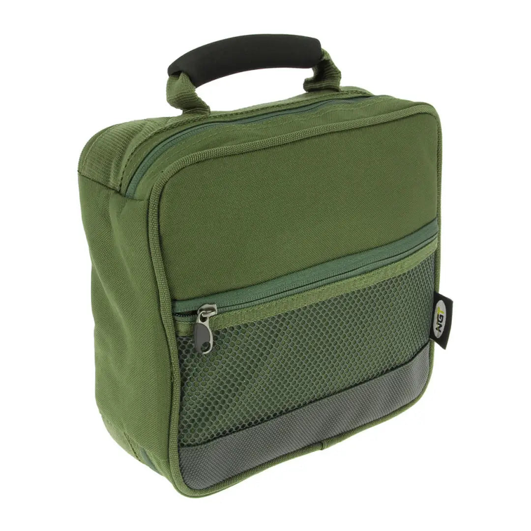 Green insulated lunch bag with mesh pocket for NGT Social Session Cutlery Set