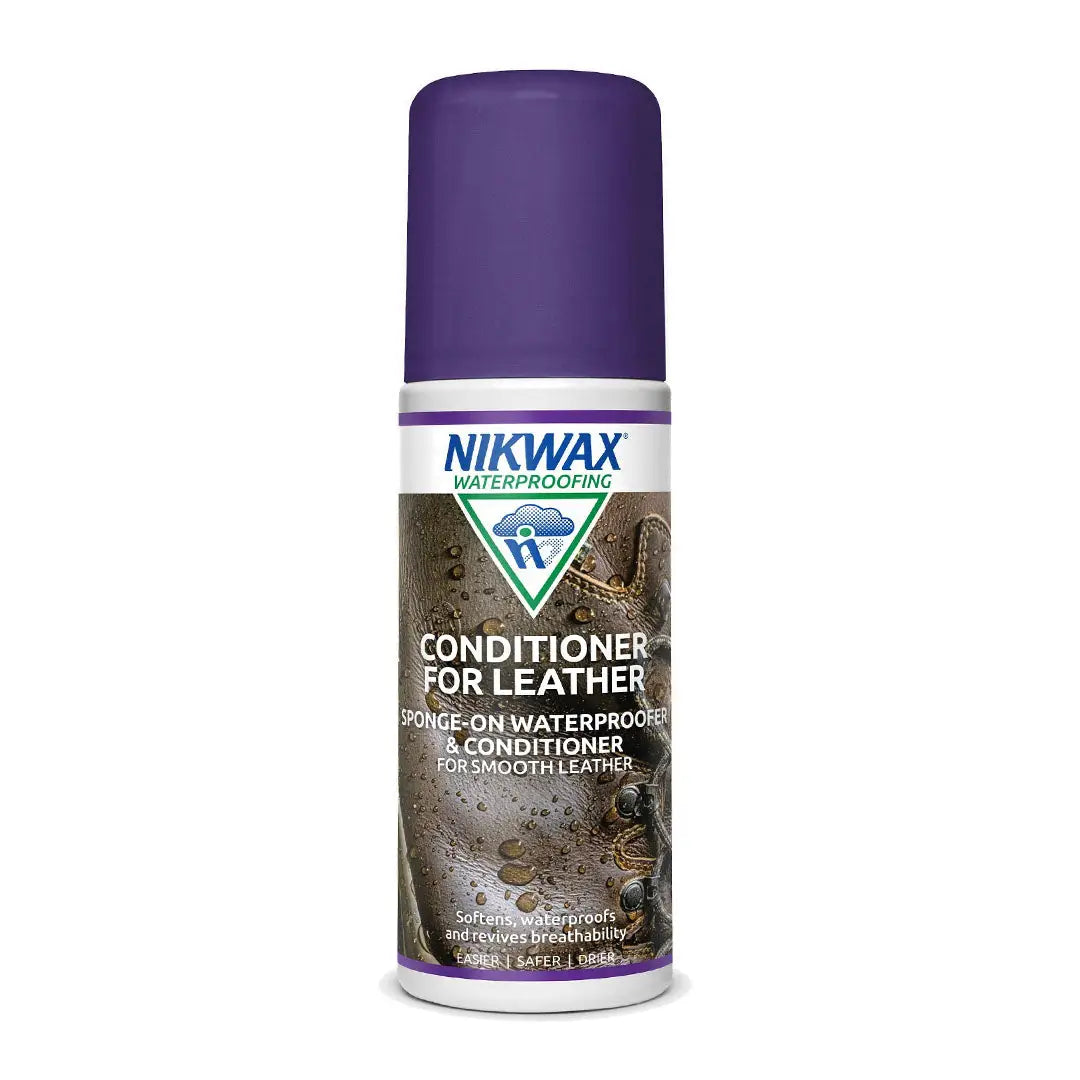 Purple Nikwax Conditioner for Leather spray, ideal waterproofing conditioner for smooth leather