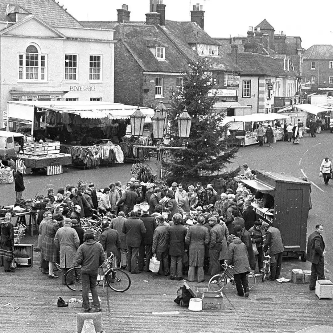 Bustling outdoor market.