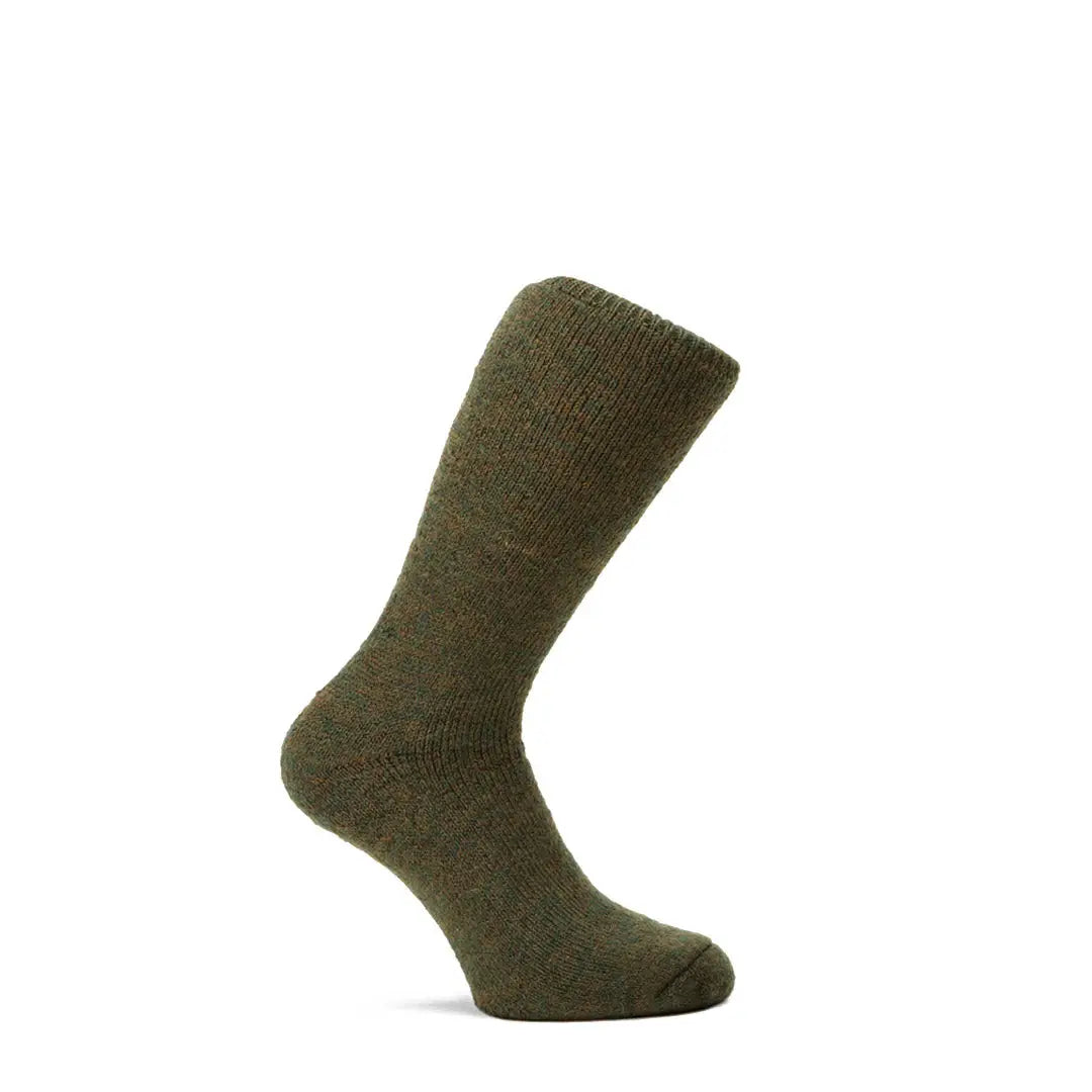 Olive green Pennine Poacher Shooting Sock standing tall and ready for action