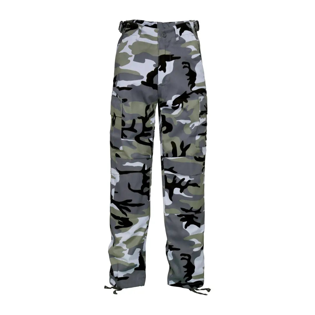 Percussion Childrens BDU Camo Trousers in stylish gray, black, and green camouflage