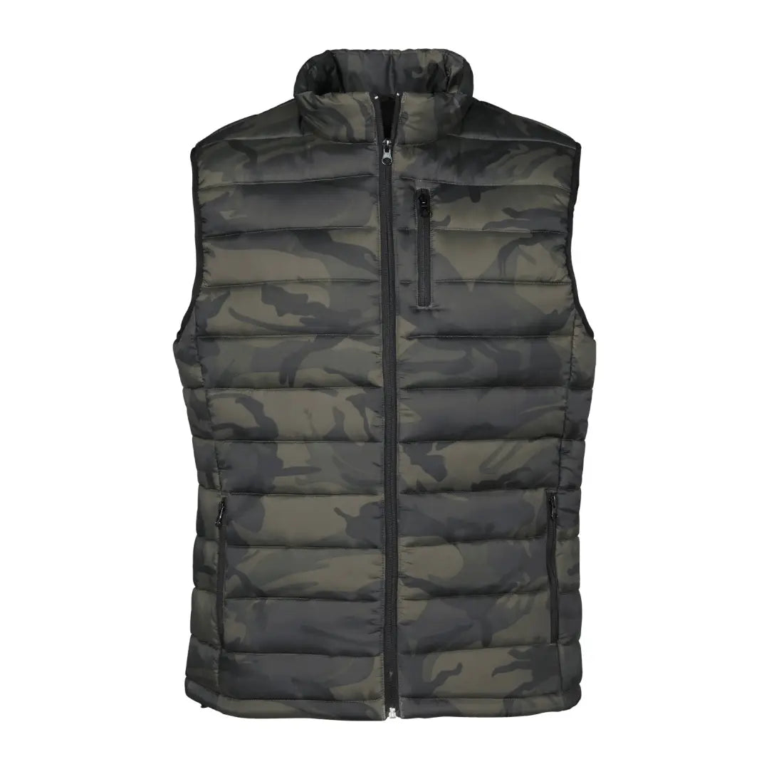 Percussion Childrens Camo Quilted Vest with full zipper and chest pocket for kids