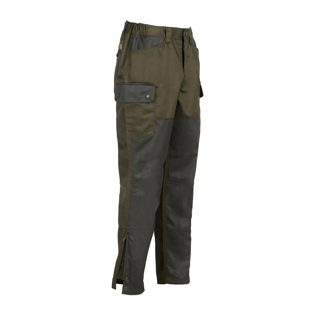 Pair of olive green Percussion Child’s Traditional Trousers with reinforced knees and pockets