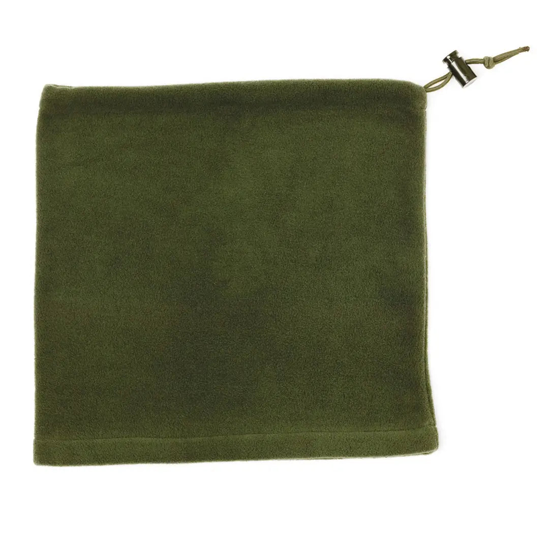 Olive green drawstring pouch for Percussion Fleece Neck Warmer, perfect for storage