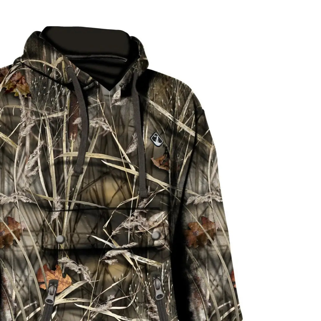 Camouflage hunting jacket with woodland pattern, perfect for a Percussion Hooded sweatshirt