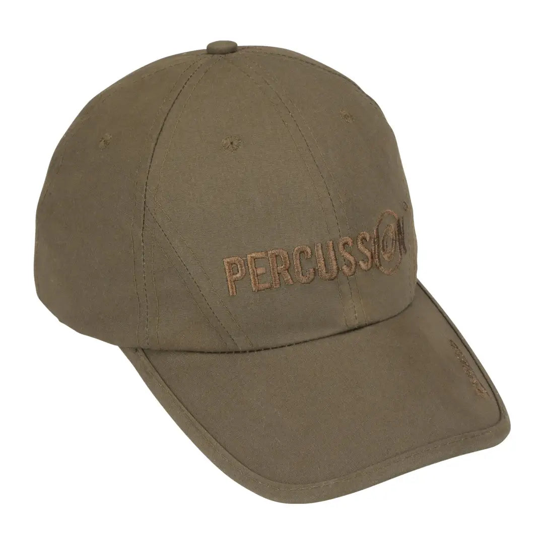 Olive green Percussion Imperlight cap with embroidered text for a stylish look