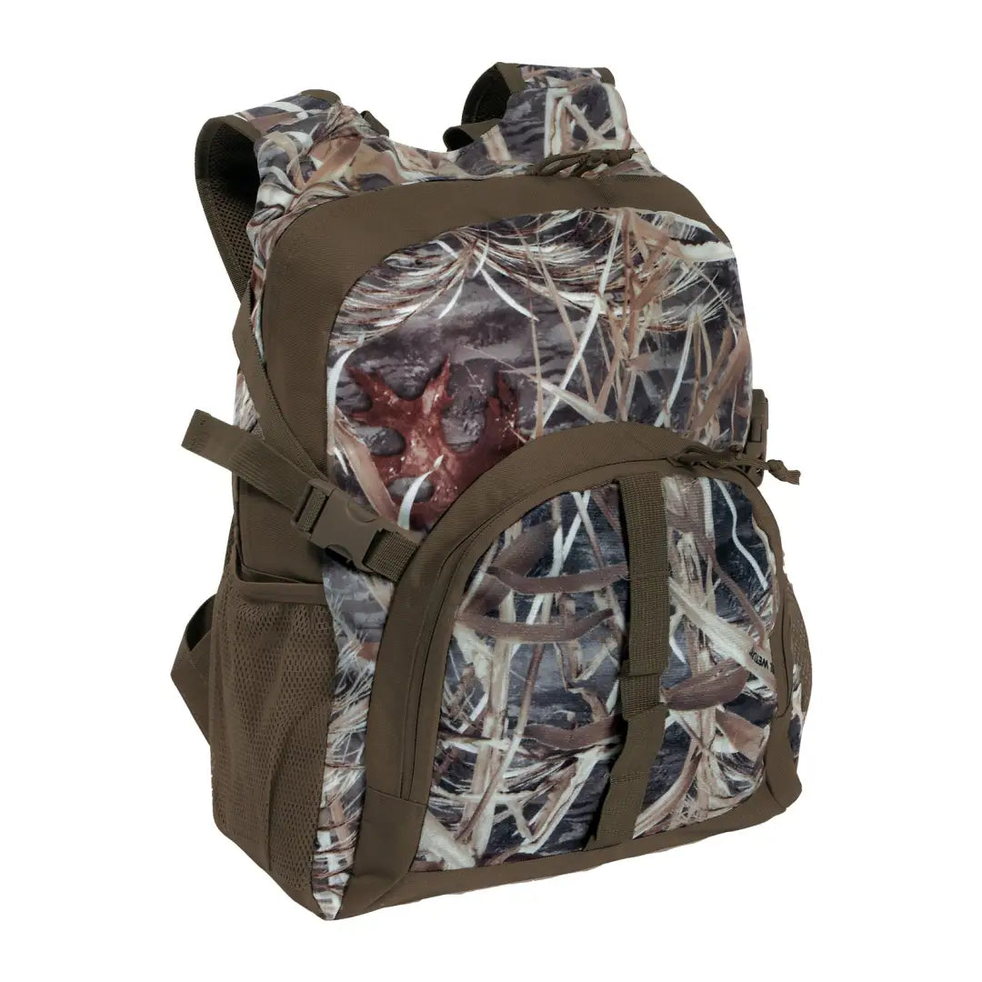 Camouflage-patterned Percussion Palombe Backpack with pockets and straps for hunters