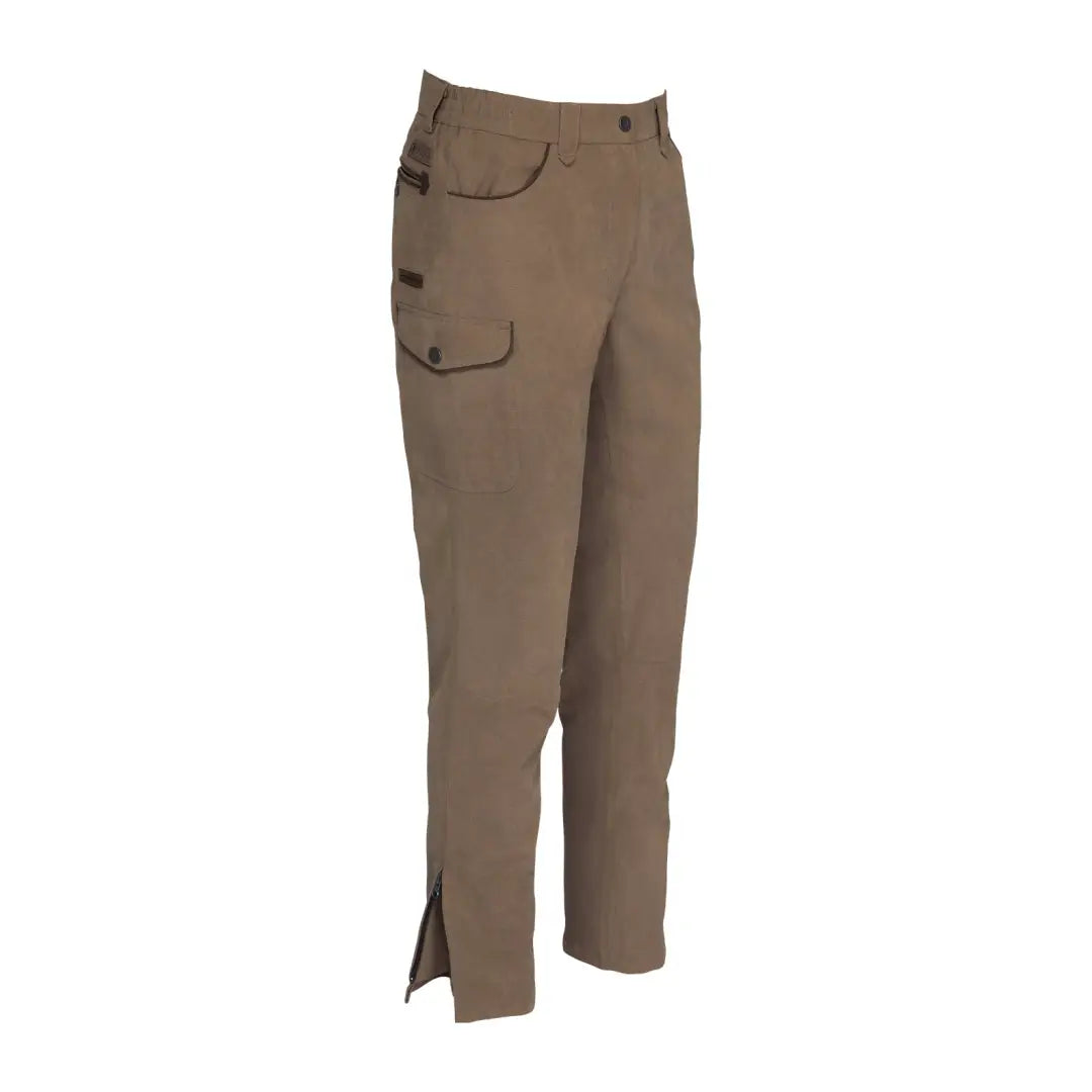 Khaki Percussion Rambouillet Original Ladies Tapered Trousers with side slits and pockets