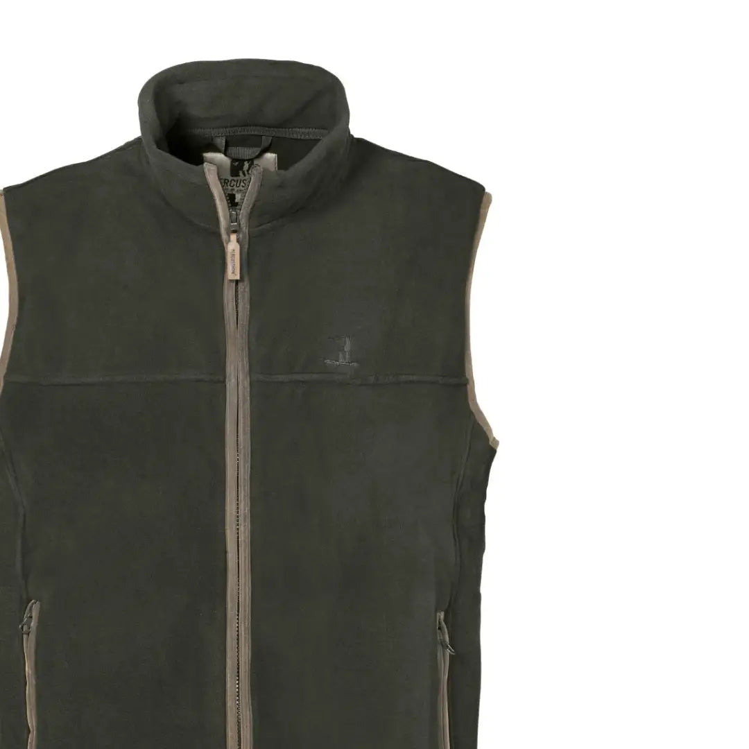 Dark green fleece vest with zipper and collar from Percussion Scotland Children’s range