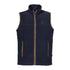 Navy blue fleece vest with brown zipper, perfect for kids’ country clothing by Percussion Scotland