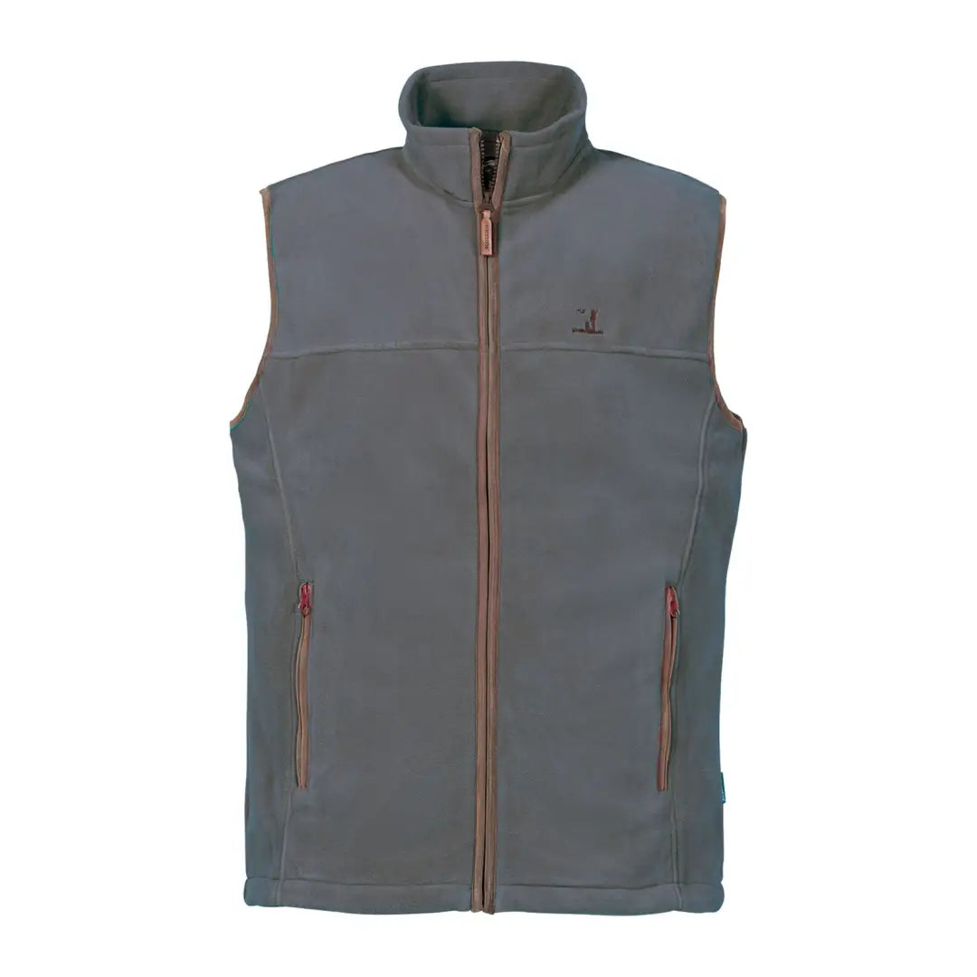 Gray Percussion Scotland Fleece Vest with zipper and side pockets for comfy style