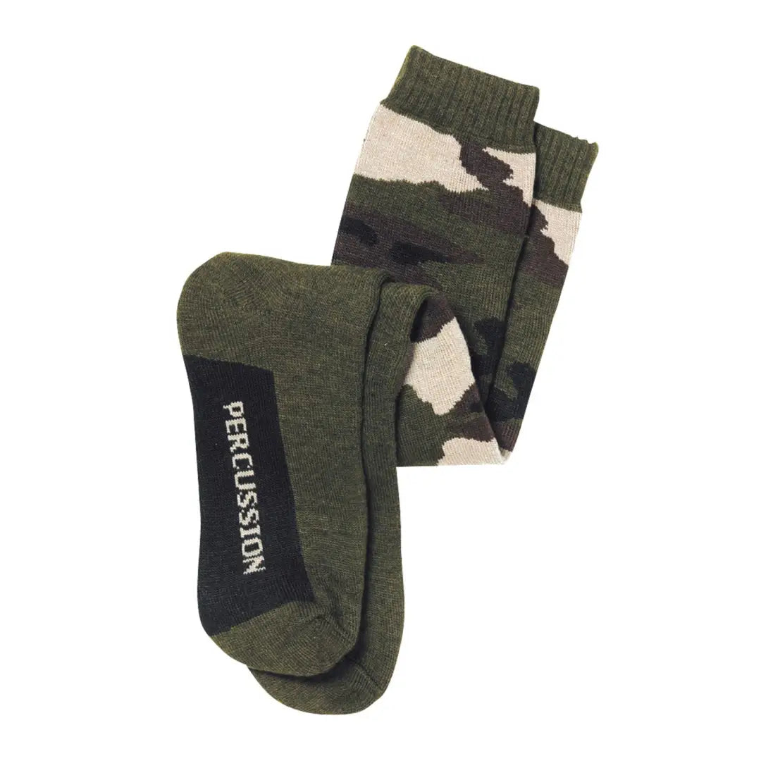 Camo socks with PERCUSSION, perfect for country clothing and hunting adventures