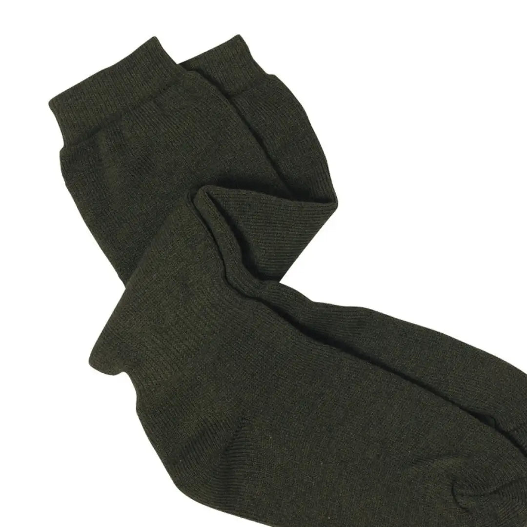 Dark green Percussion Terry-Cloth Socks with a cozy folded cuff for comfort