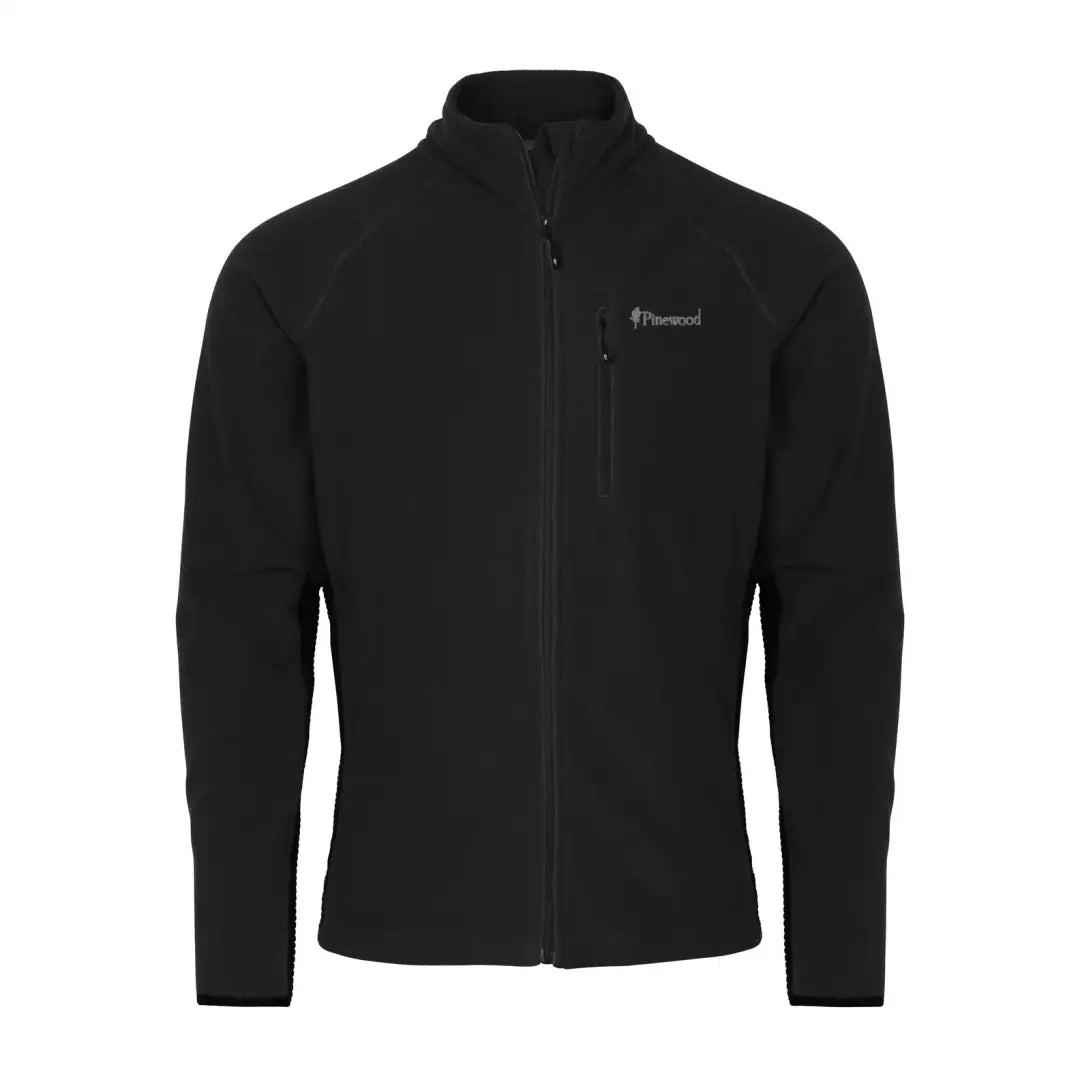 Black Pinewood Air Vent Fleece Jacket with high collar and chest pocket for cozy comfort