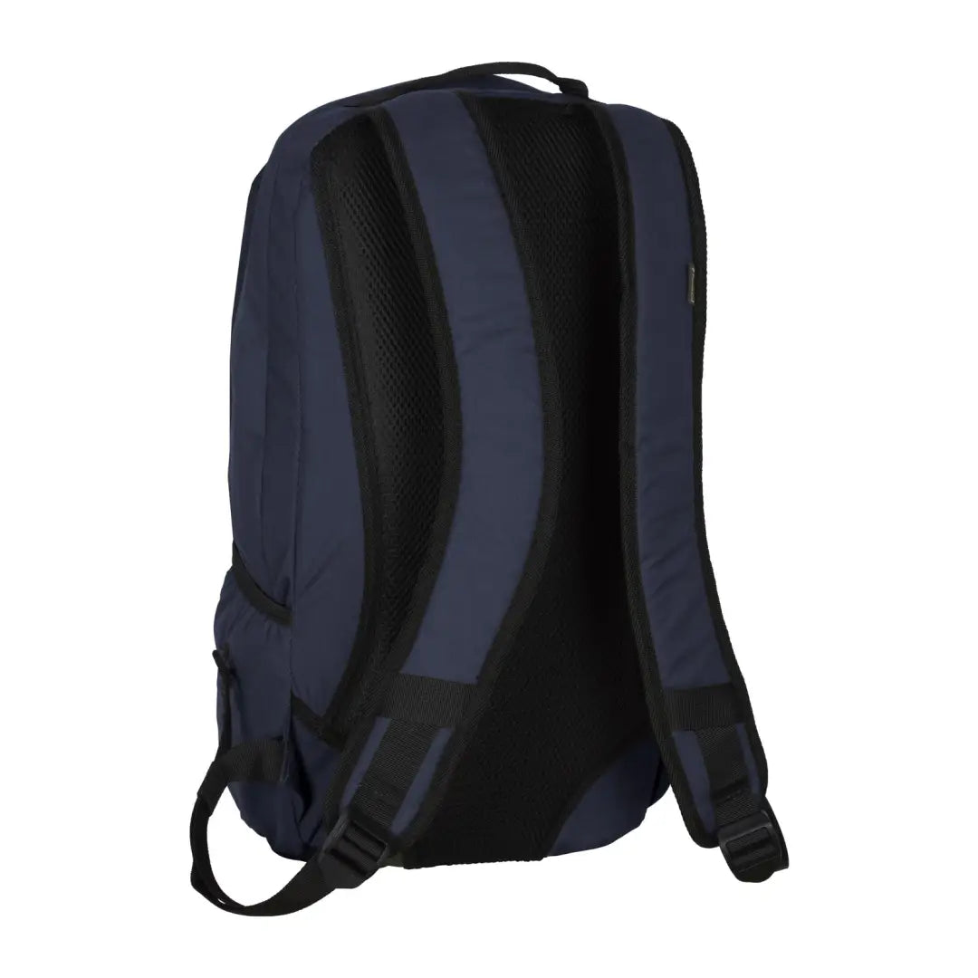 Navy blue Pinewood Day Pack with black straps and accents for stylish adventures