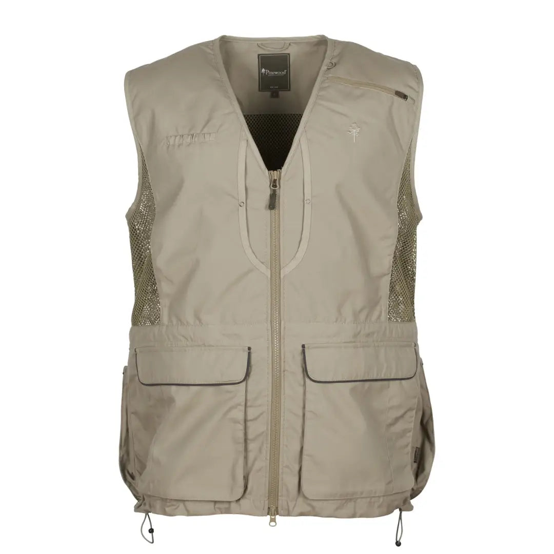 Beige Pinewood Dog Sports Vest 2.0 with pockets, perfect for outdoor adventures