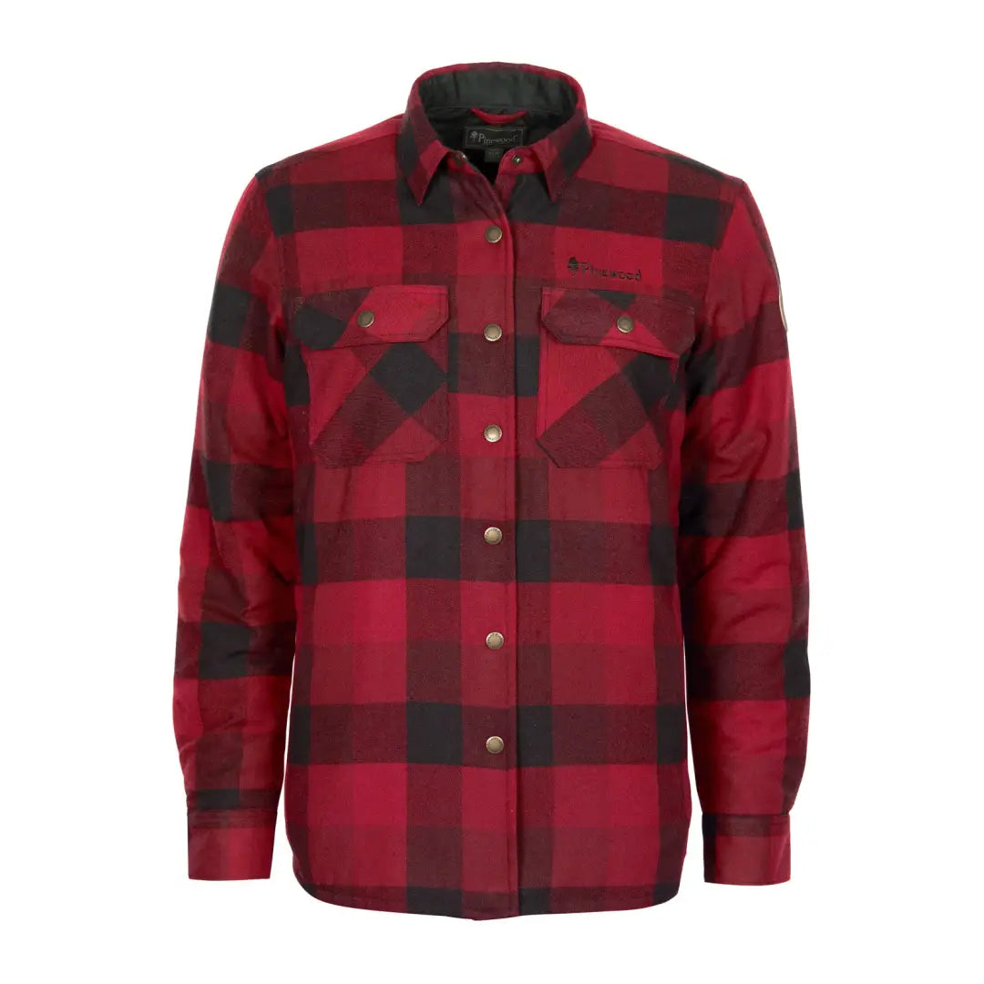 Red and black buffalo plaid flannel Pinewood Ladies Canada Classic 2.0 padded shirt