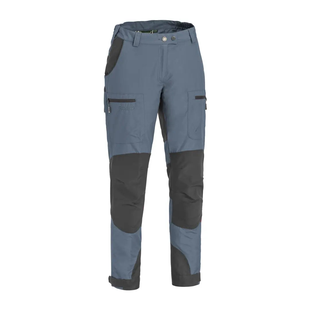 Pair of Pinewood Ladies Caribou TC Trousers in blue and gray with reinforced knees