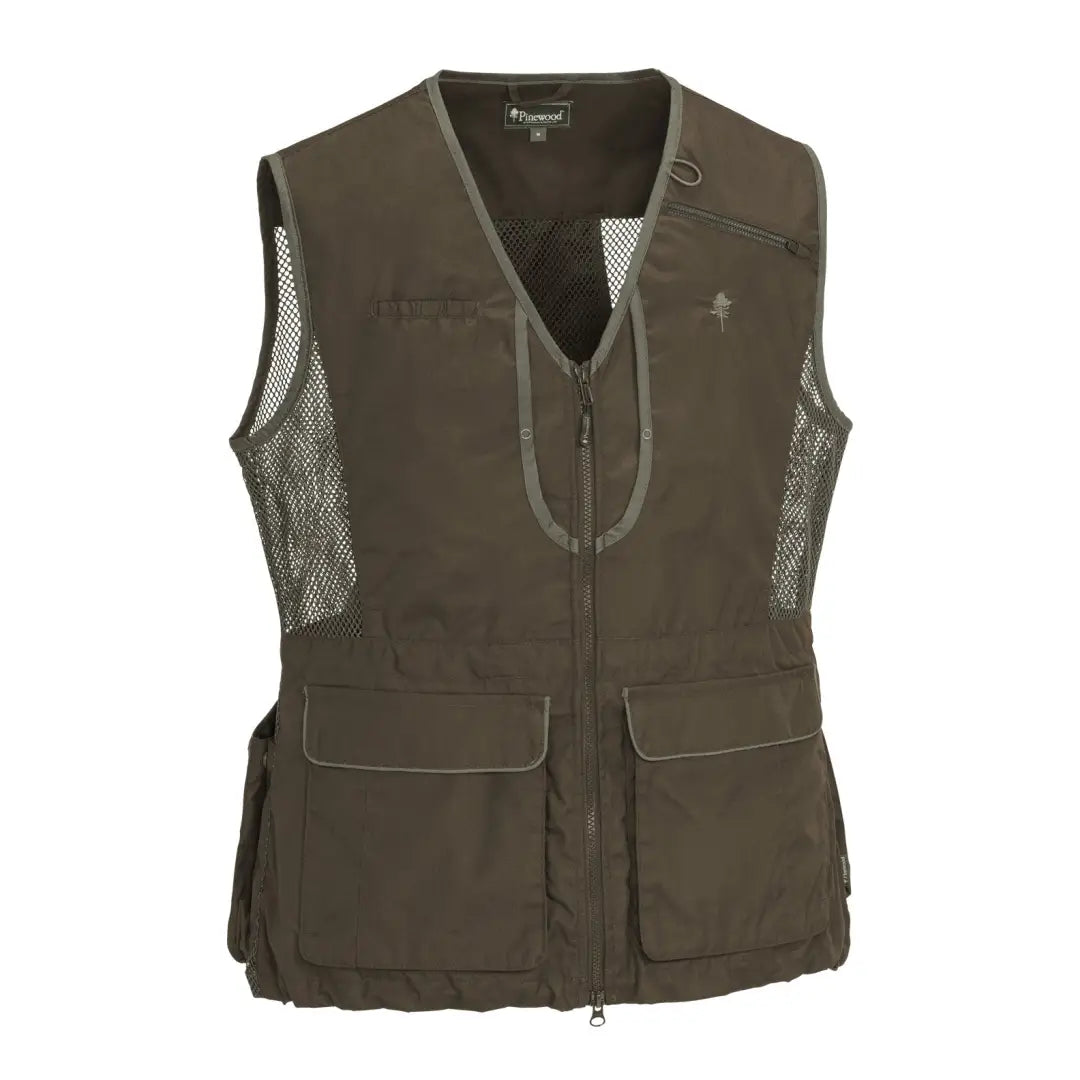 Olive green Pinewood Ladies Dog Sport Vest 2.0 with pockets and mesh for dog sports