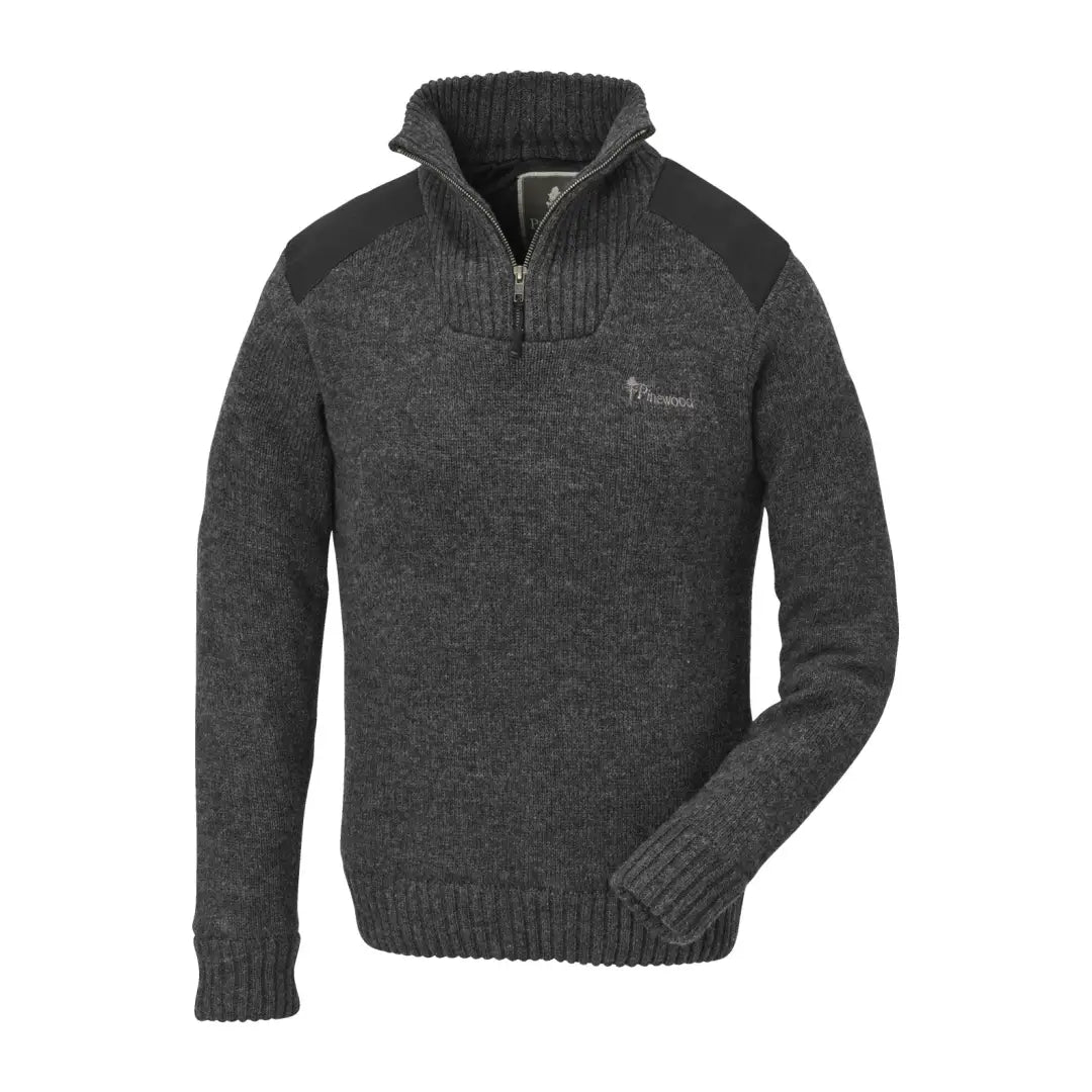 Dark gray Pinewood Ladies Hurricane Sweater with a quarter-zip collar for cozy style