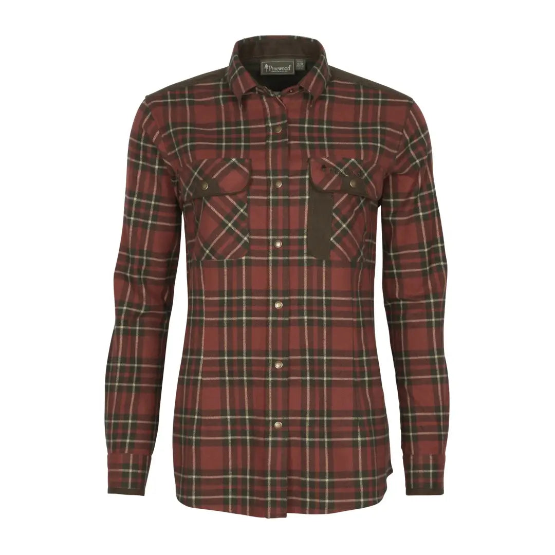 Plaid flannel button-up shirt in red and green for country clothing lovers