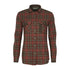 Plaid flannel button-up shirt in red and green for country clothing lovers