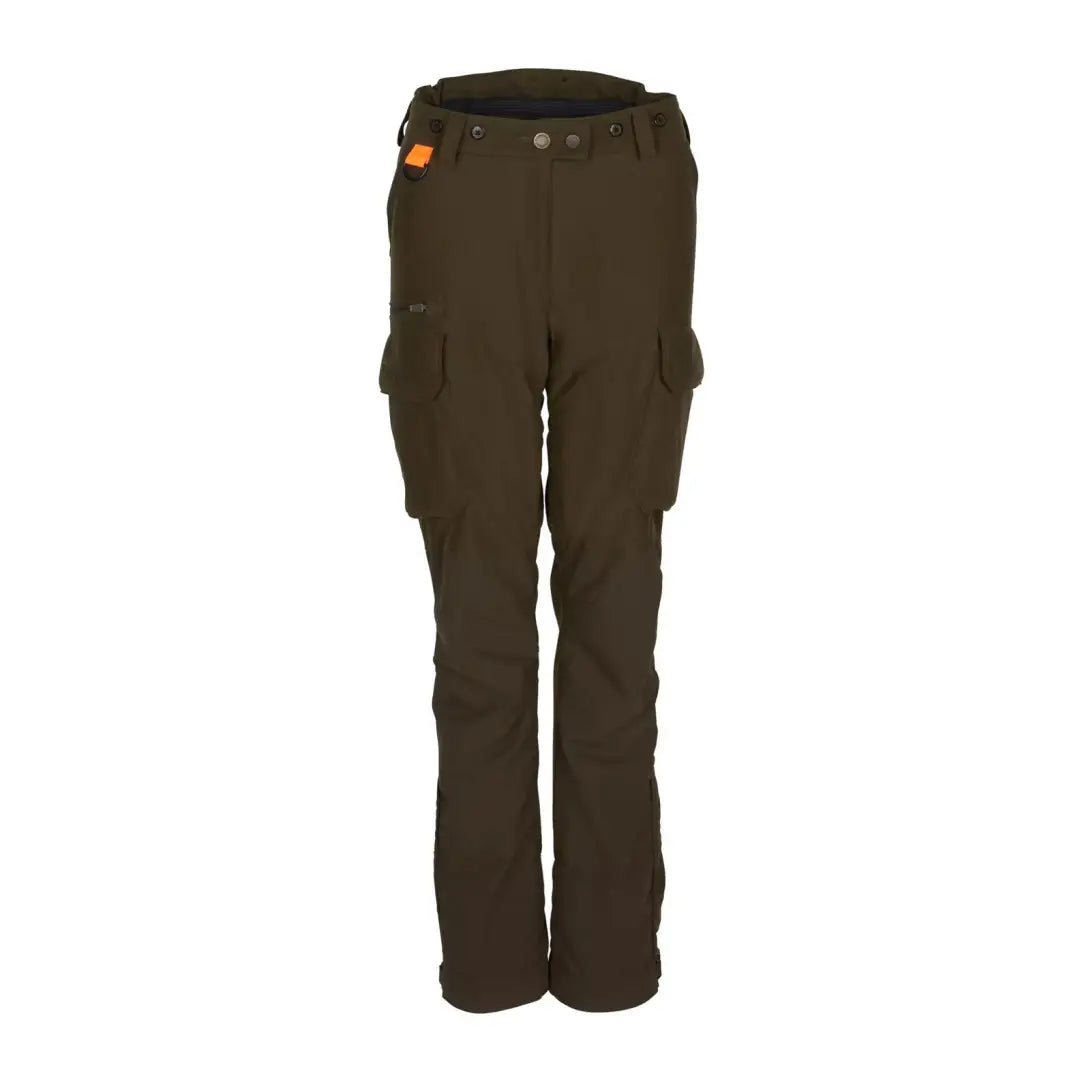 Dark green Pinewood Ladies Smaland Forest Trousers with pockets and belt for outdoor style