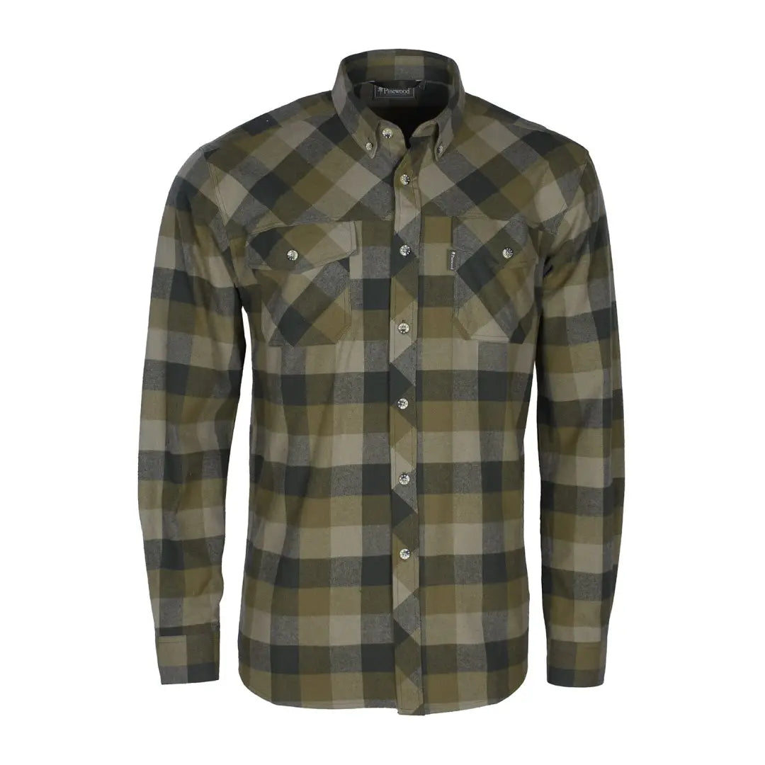 Plaid Pinewood Lumbo Shirt in green and black perfect for casual styles