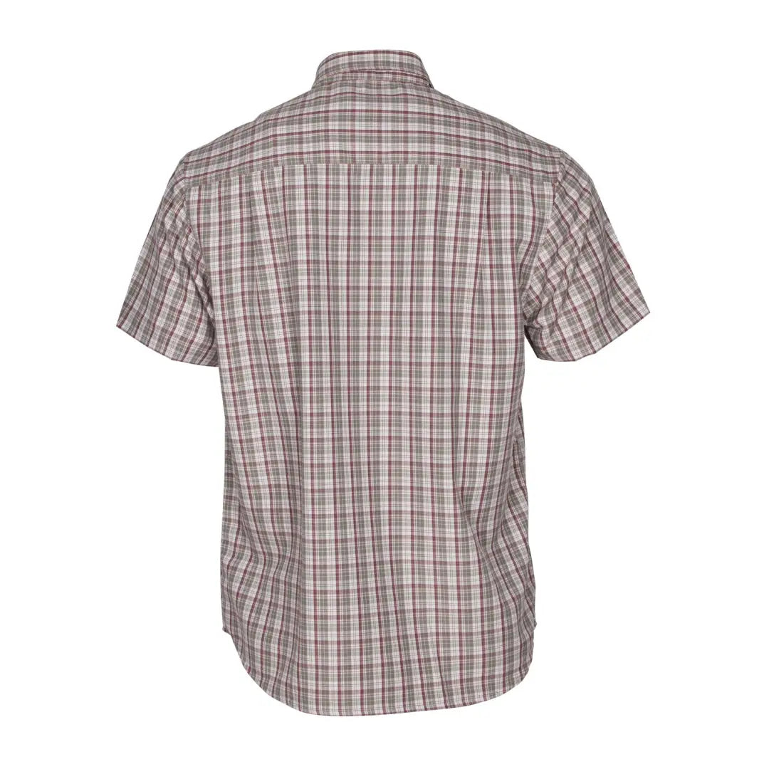 Short-sleeved plaid button-up Pinewood Summer Shirt in cool muted colors for summer vibes