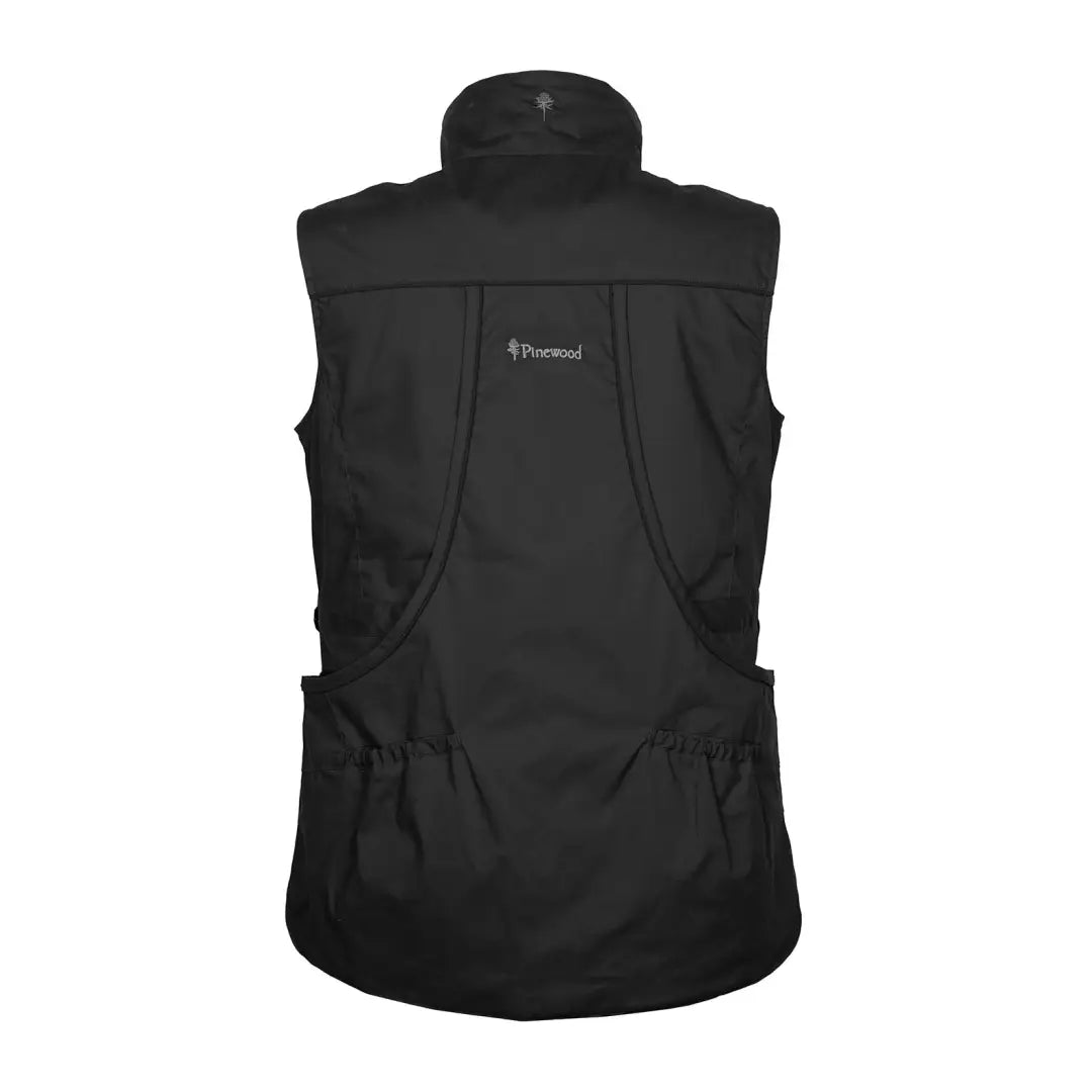 Black sleeveless women’s training vest with pockets and panels provide added comfort