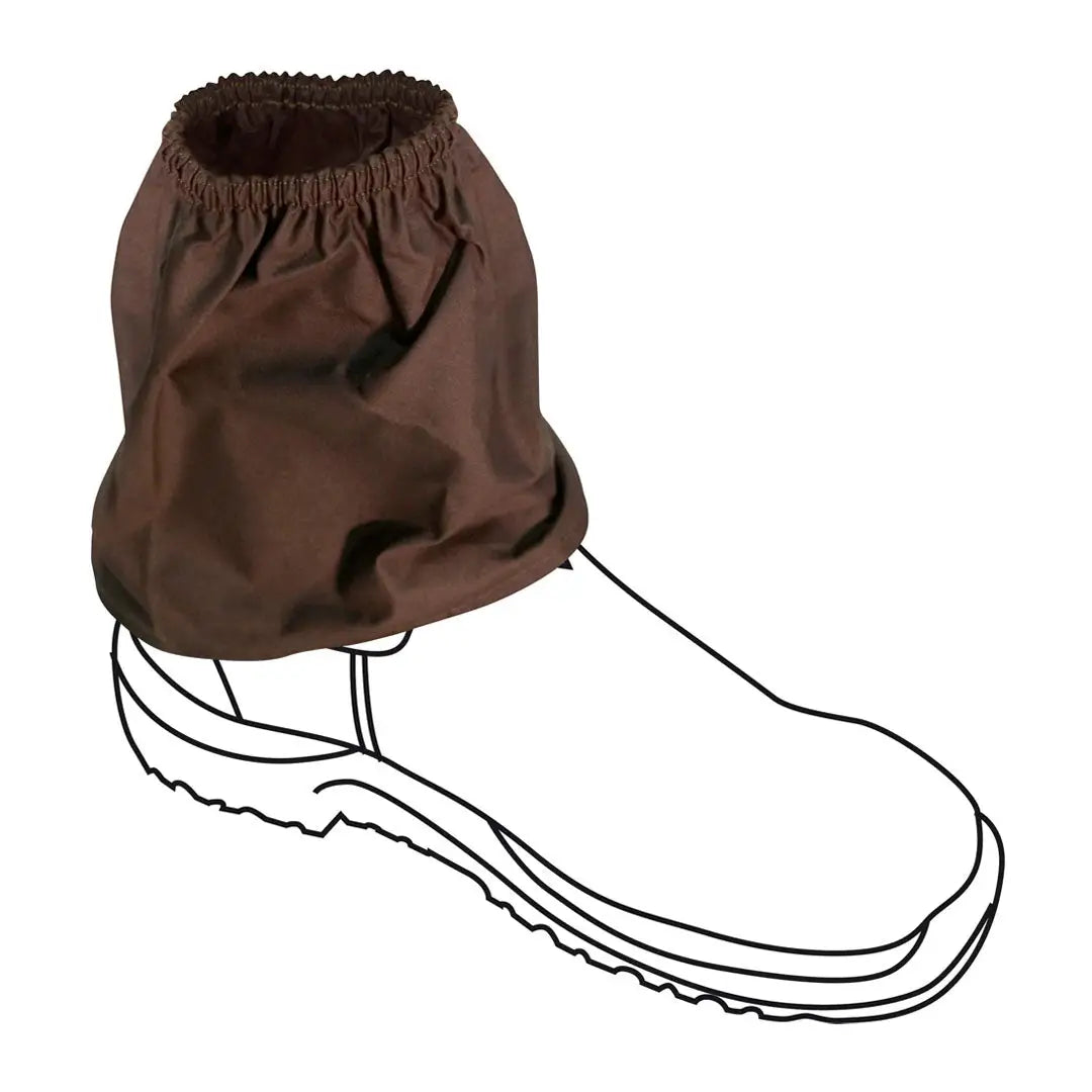 Brown Red Back Oilskin Boot Shield Sock Savers keep out burrs grass seeds with elastic closure