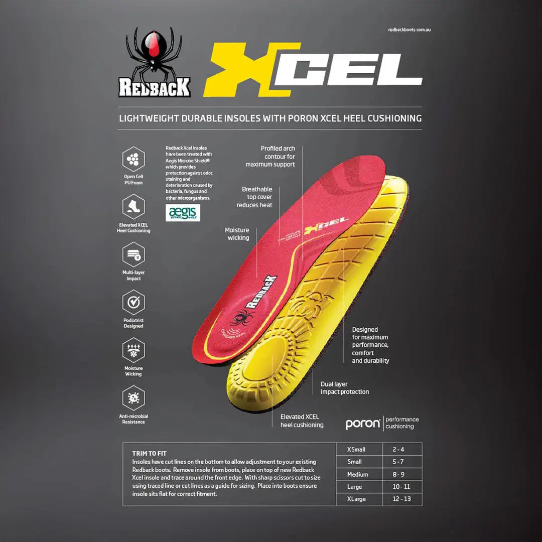 Colorful Redback Spare Insoles with red and yellow layers for genuine replacement needs