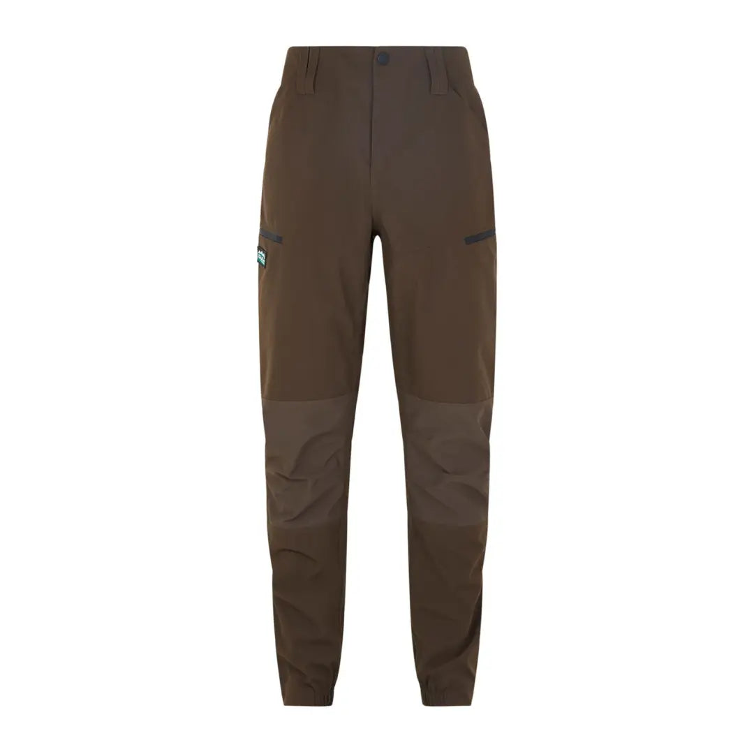 Dark brown Cambrian Trousers with reinforced knees and cargo pockets for outdoor adventures