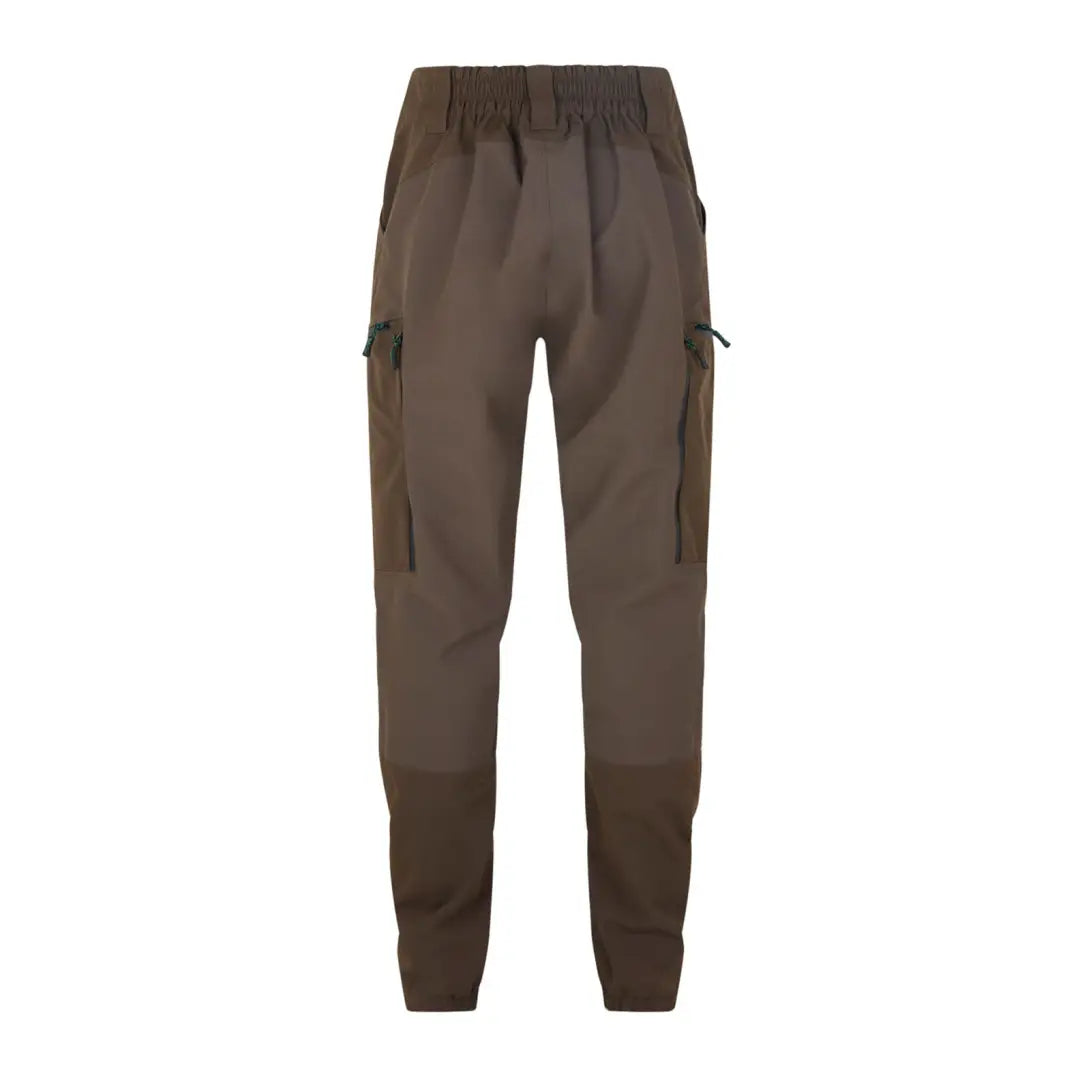 Olive green Ridgeline Cambrian Trousers with elastic waistband and ankle cuffs for hunting