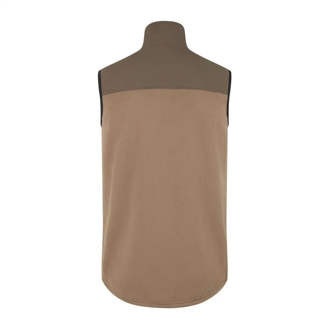 Two-tone brown Ridgeline Hybrid Fleece Gilet for arms moving freely and comfort