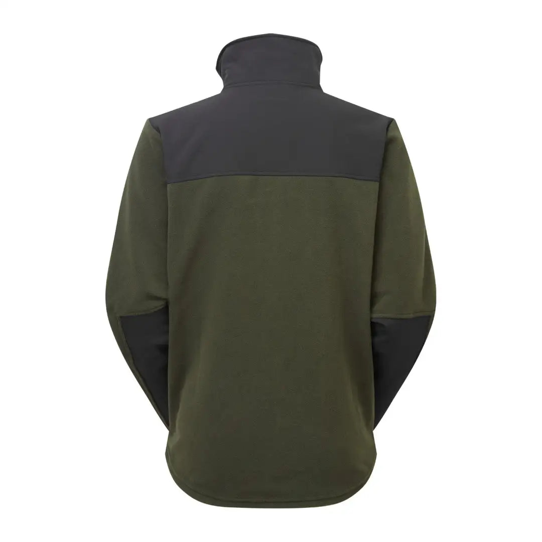 Olive green and gray Ridgeline Hybrid Men’s Fleece Jacket with soft-shell comfort