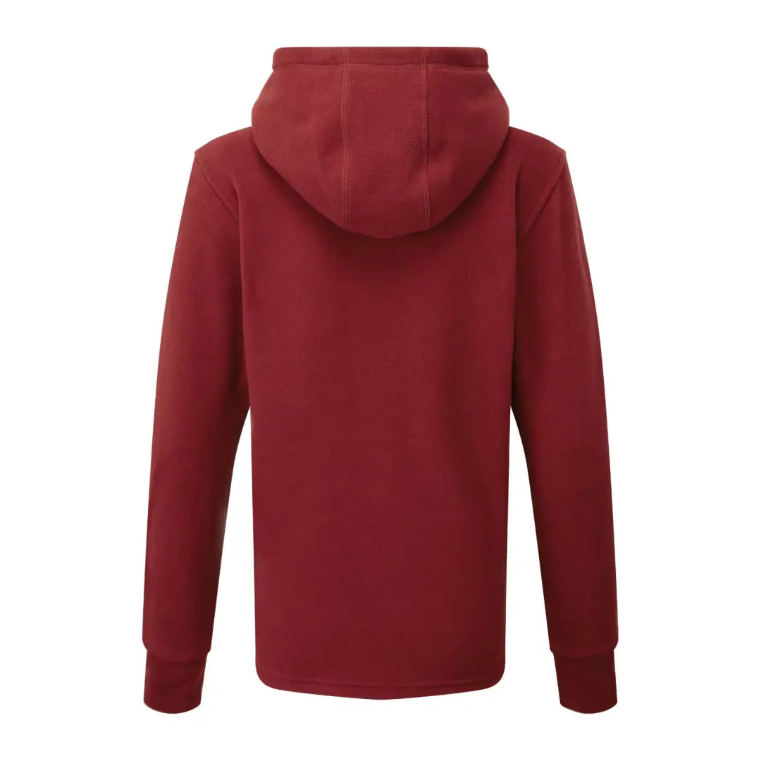 Red hooded sweatshirt with long sleeves from Ridgeline Kids Ballistic Hoodie line