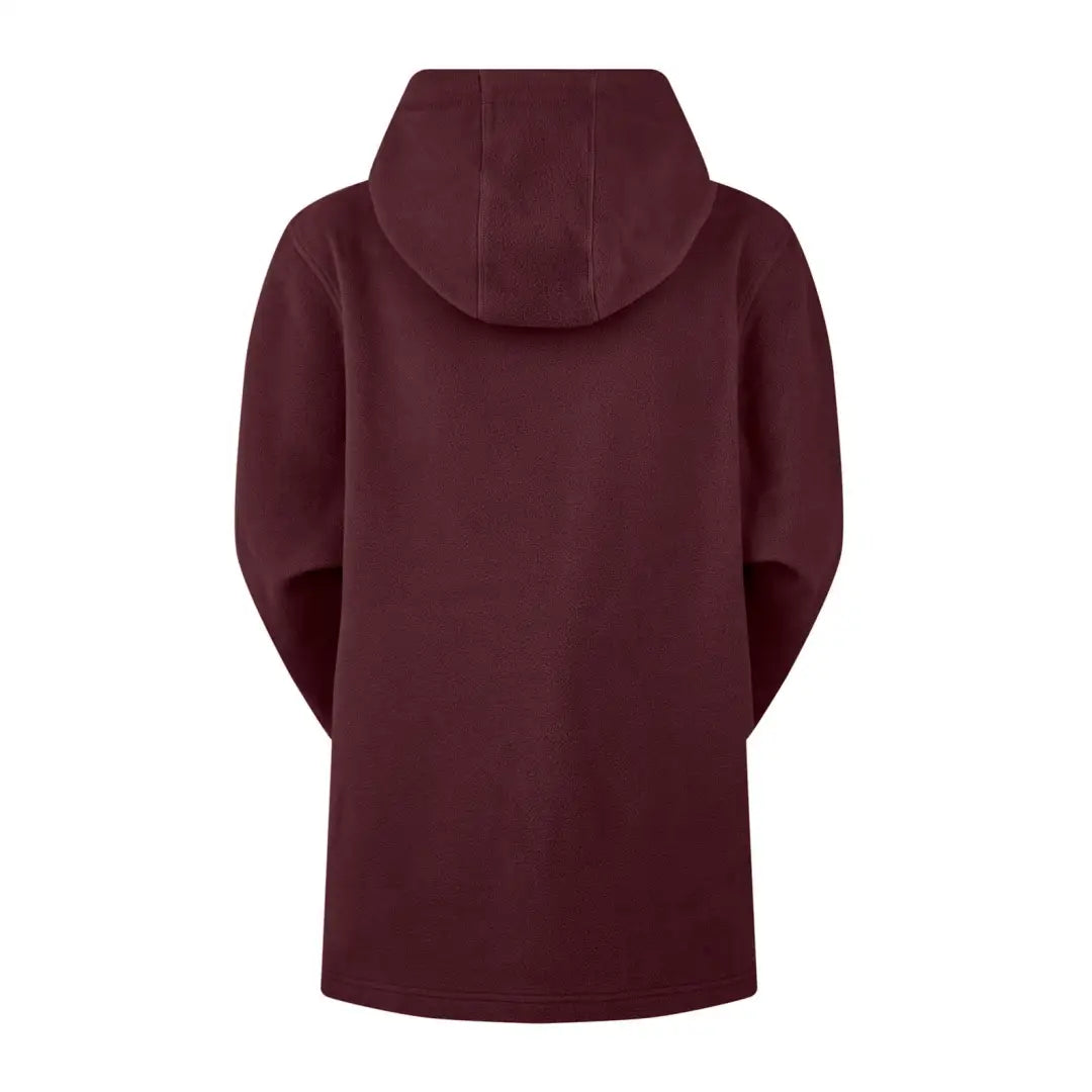 Burgundy ladies ballistic hoodie with a sleek, streamlined design for style and comfort