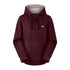 Burgundy ladies ballistic hoodie with green logo on chest, perfect for casual wear