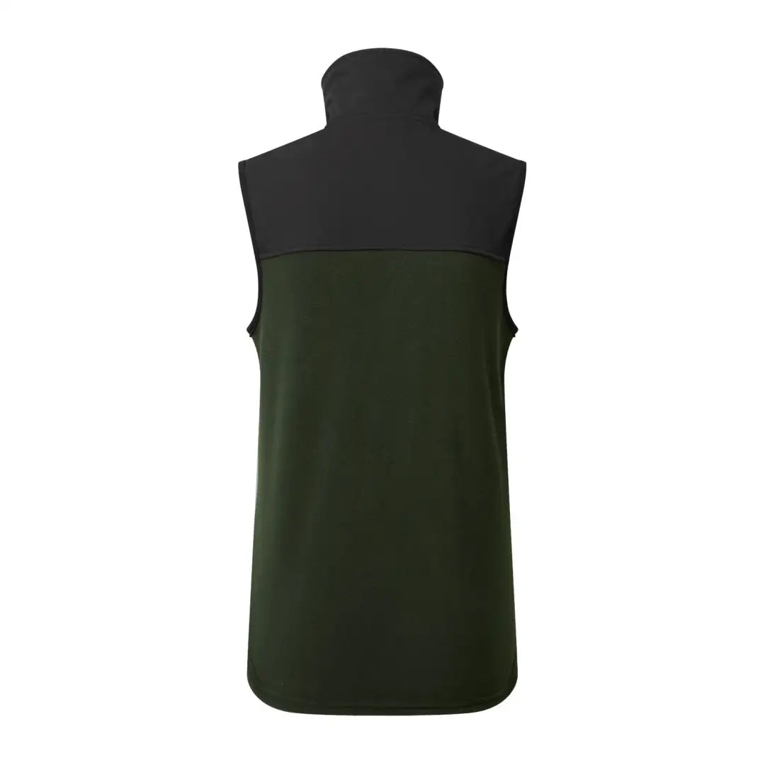 Sleeveless Ridgeline Ladies Hybrid Fleece Gilet in dark green and black style