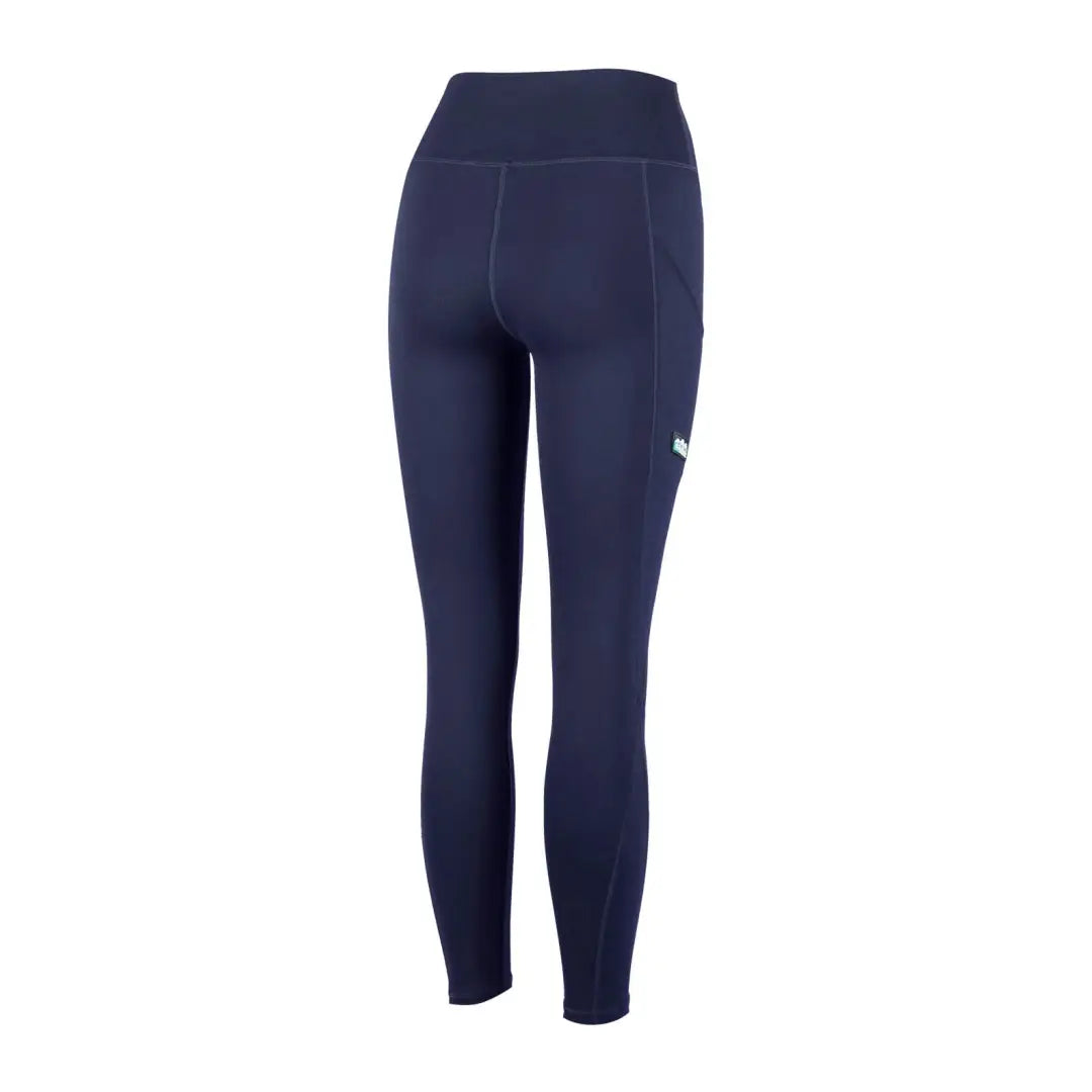 Navy blue Ridgeline Ladies Infinity Leggings with a high waistband and logo