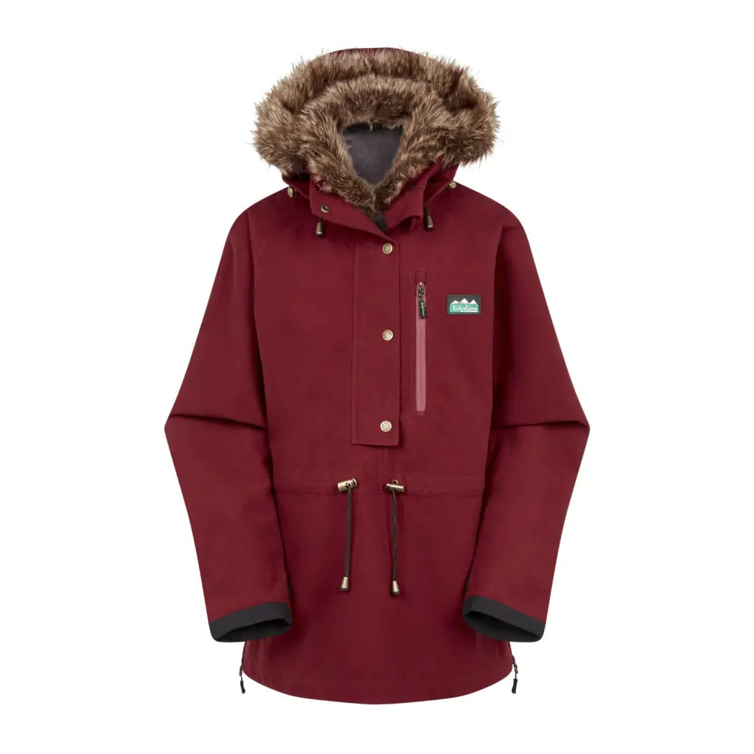 Burgundy Ridgeline Ladies Monsoon II Arctic Smock with fur hood and pockets