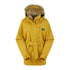 Yellow hooded fur-trimmed Monsoon Nordic Jacket with a stylish belt. Perfect for winter!