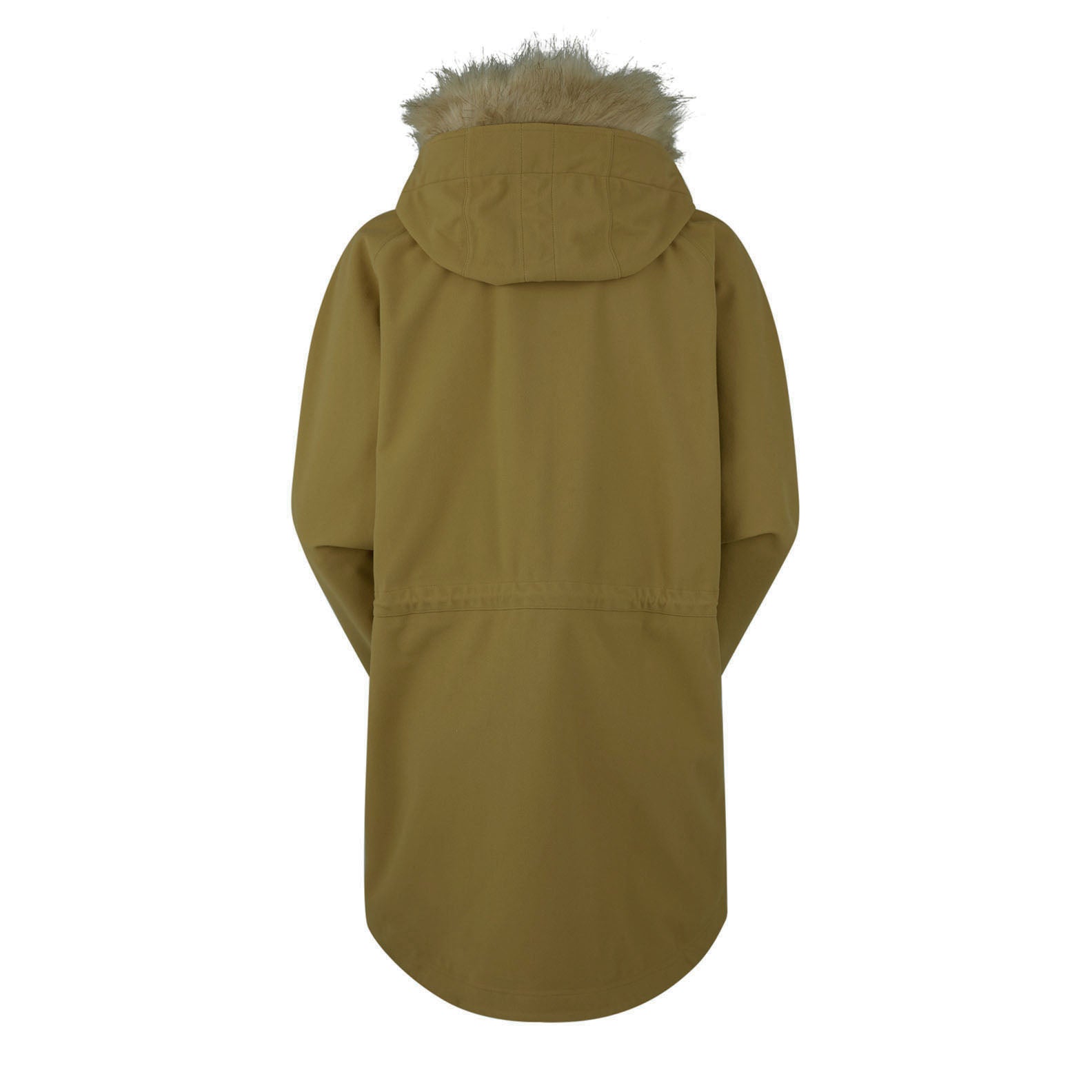 Khaki parka with fur-trimmed hood from the Ridgeline Monsoon Nordic Smock collection