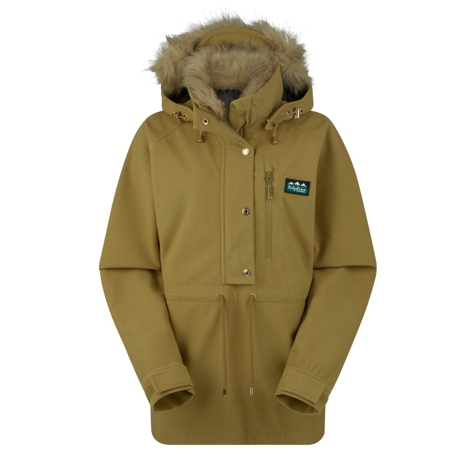 Tan hooded anorak with faux fur trim from the Monsoon Nordic Smock collection