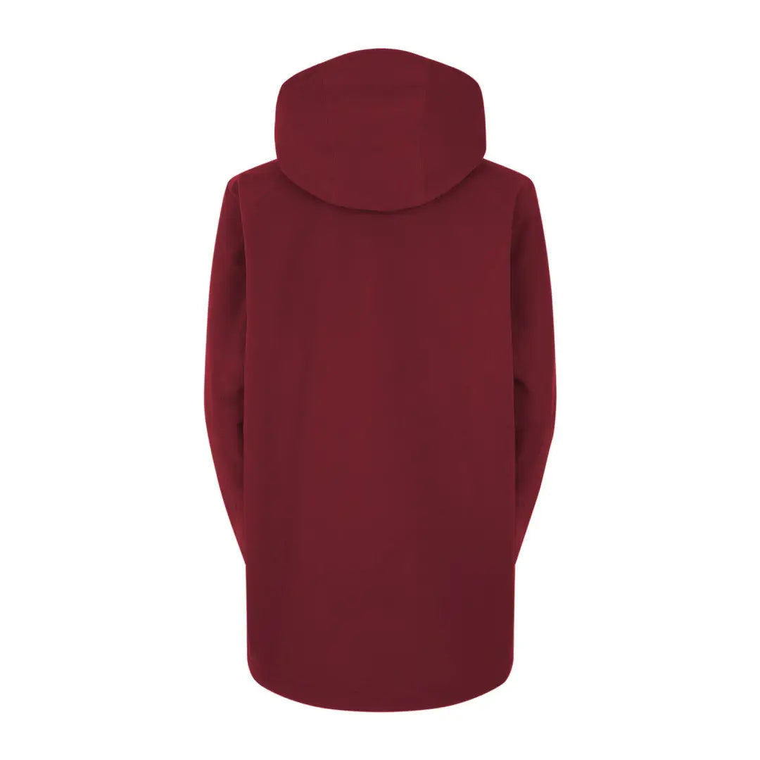 Back view of the burgundy Ridgeline Ladies Rhea Jacket hoodie in soft fabric