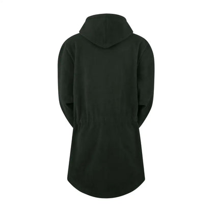 Black hooded long coat with curved hemline from Ridgeline Ladies Salt Marsh Fleece